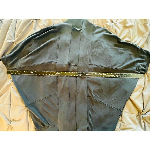 Athleta Dark Gray Black Cocoon Warp Open Front Cardigan Poncho Medium - Picture 10 of 10